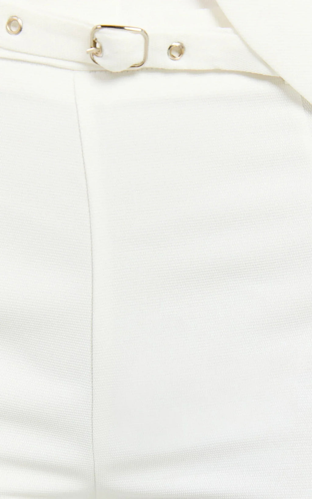 Romeo Pants - Straight Leg Mid Waist Tailored Pants in White
