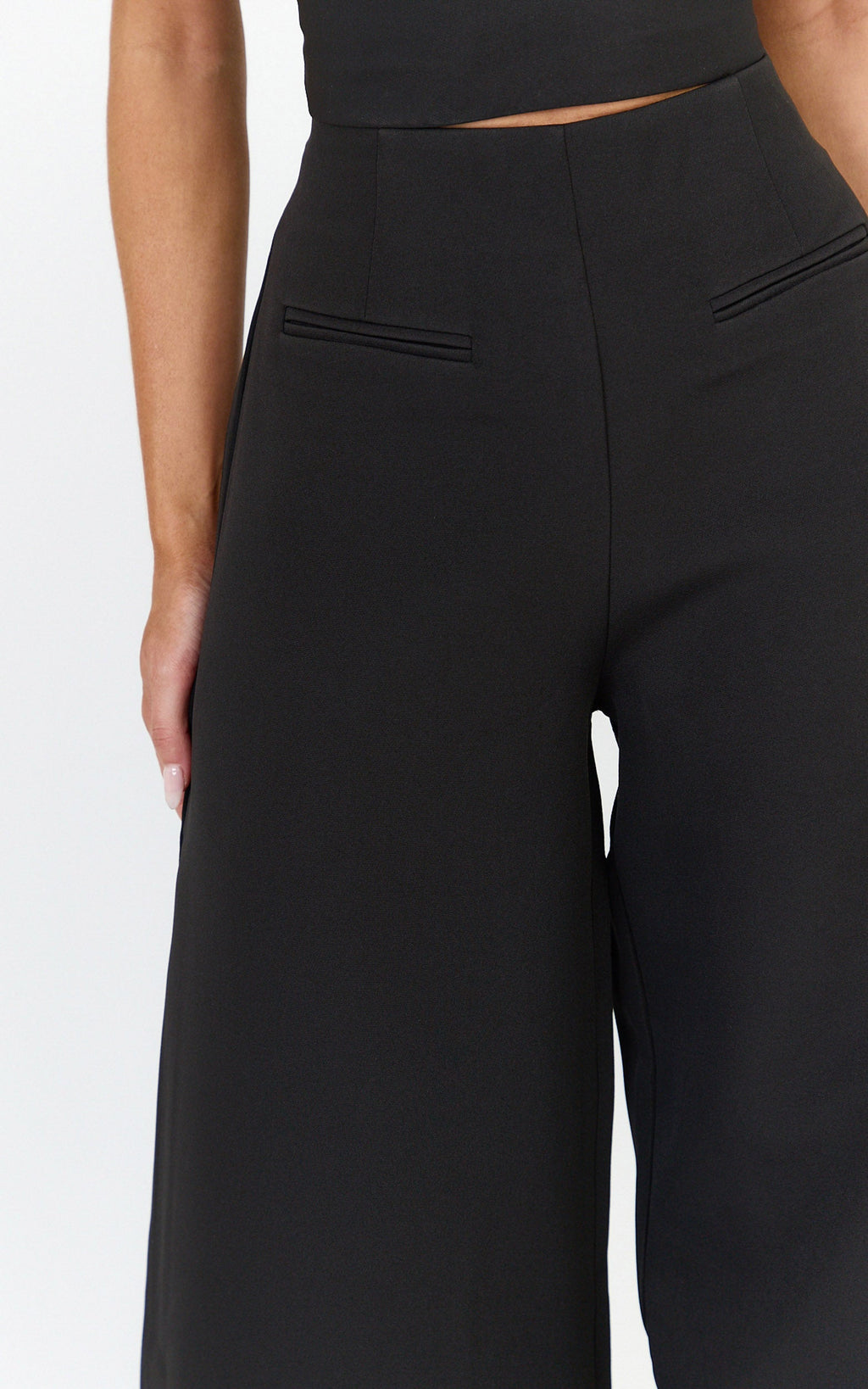 Lilo Pants - High Waisted Wide Leg Pants in Black