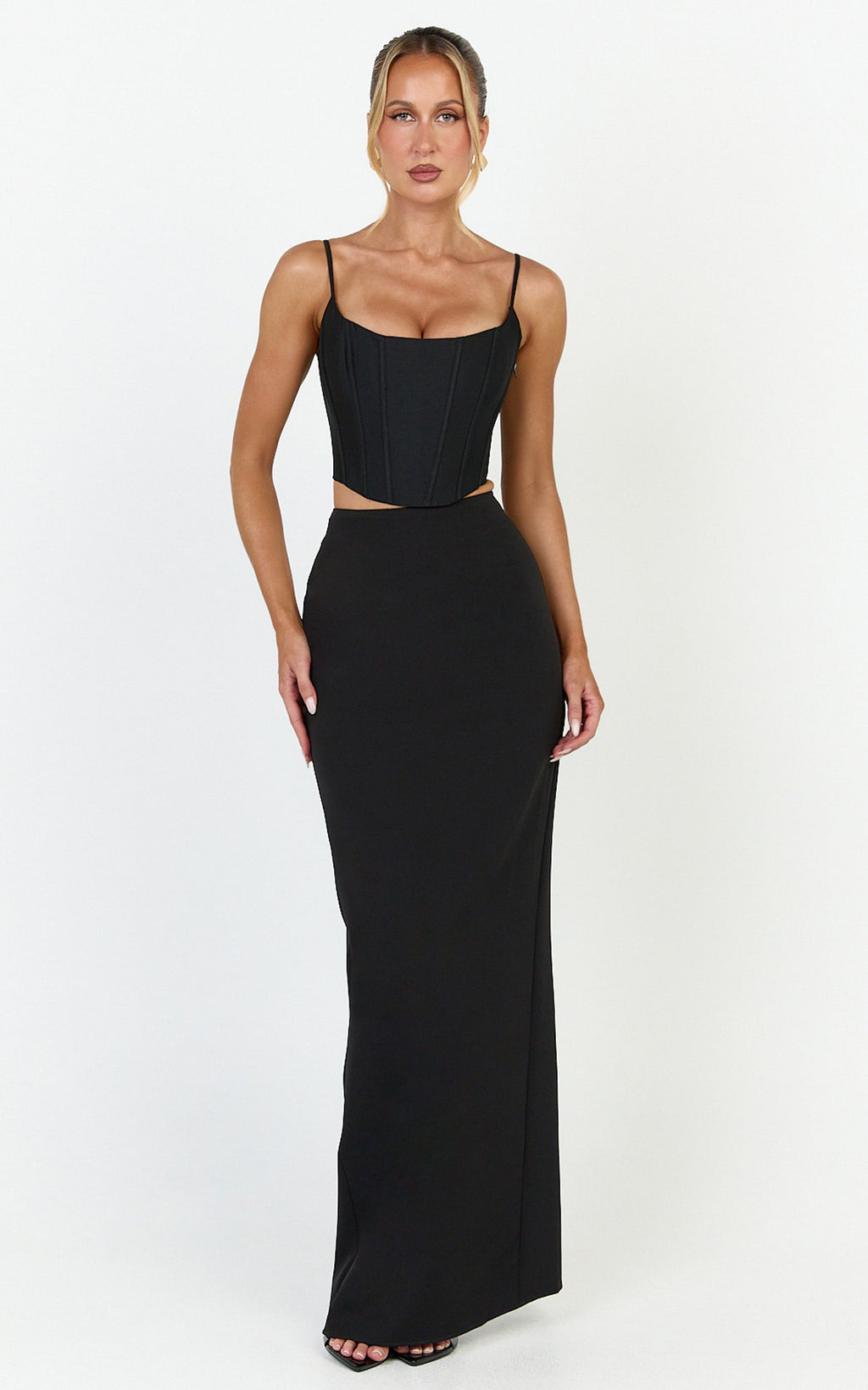 Marais Top - Lace Up Back Corset Top in Black