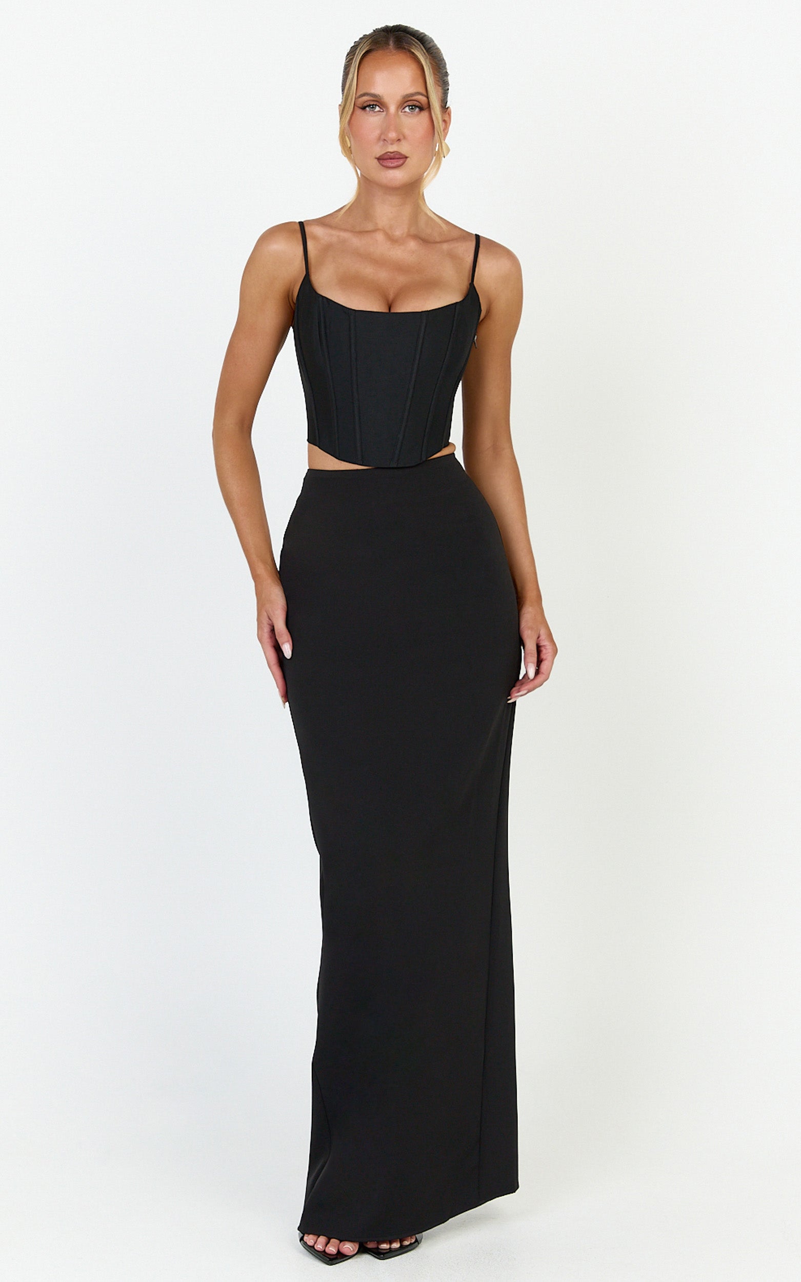 Marais Top - Lace Up Back Corset Top in Black