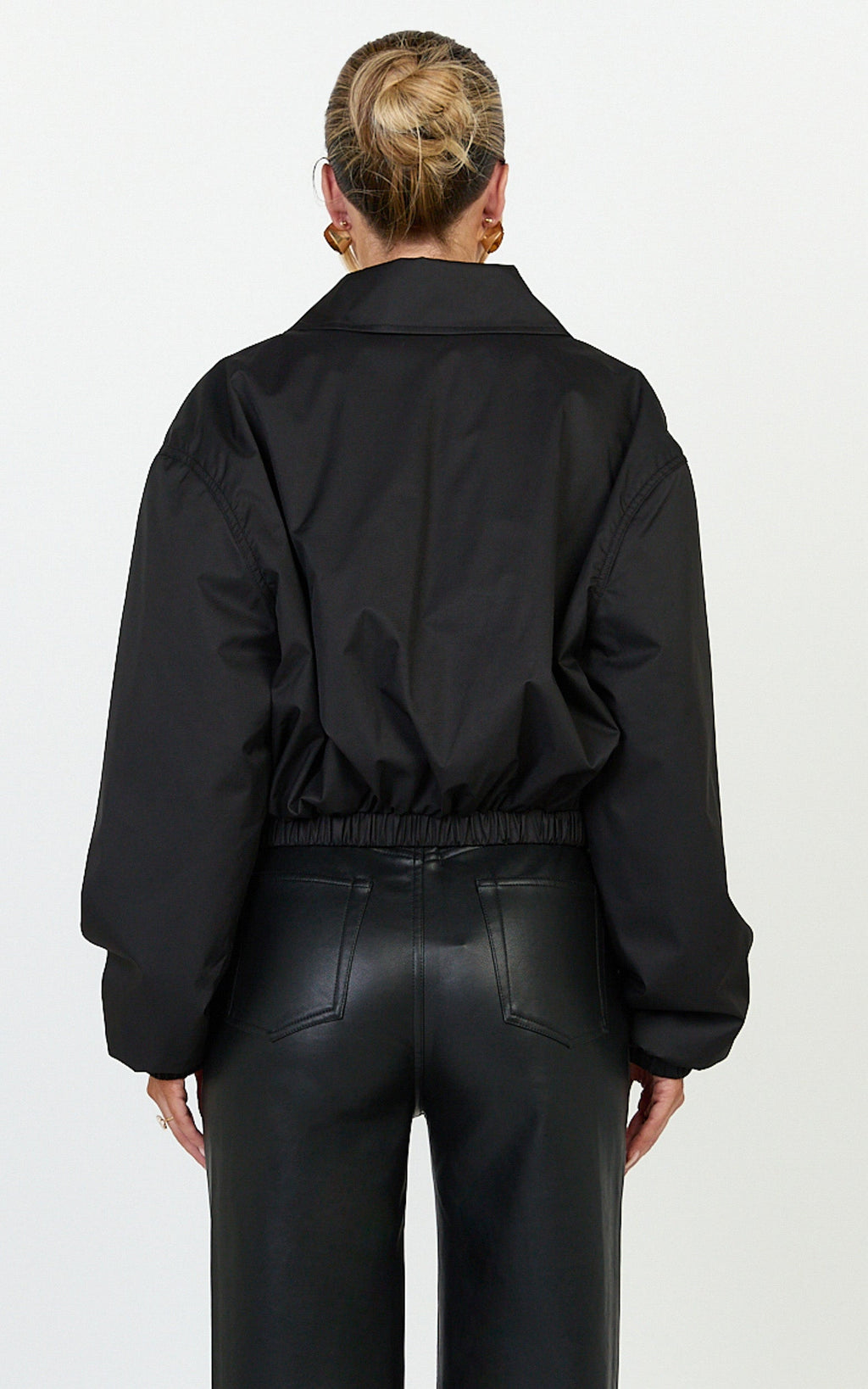 Peterson Jacket - Cropped Bomber Jacket in Black