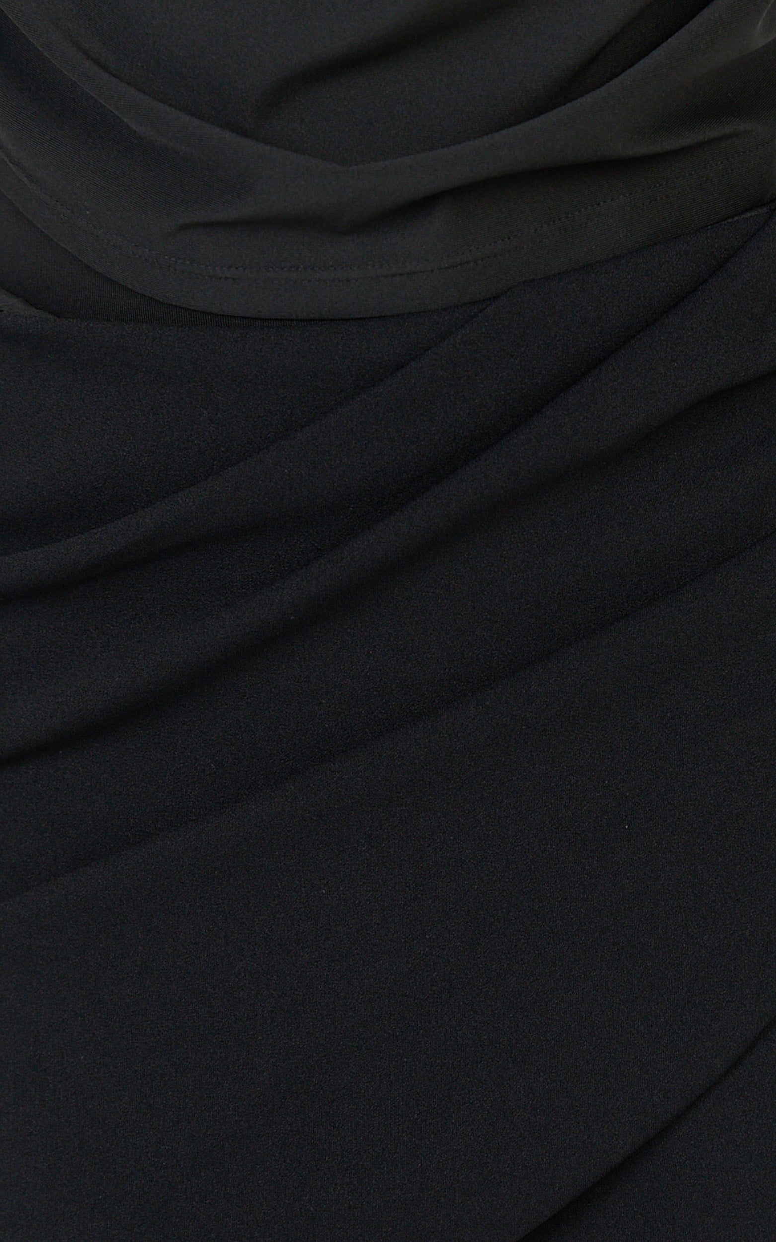 Cosette Mini Skirt - Mid Rise Wrap Detail Fitted Skirt in Black