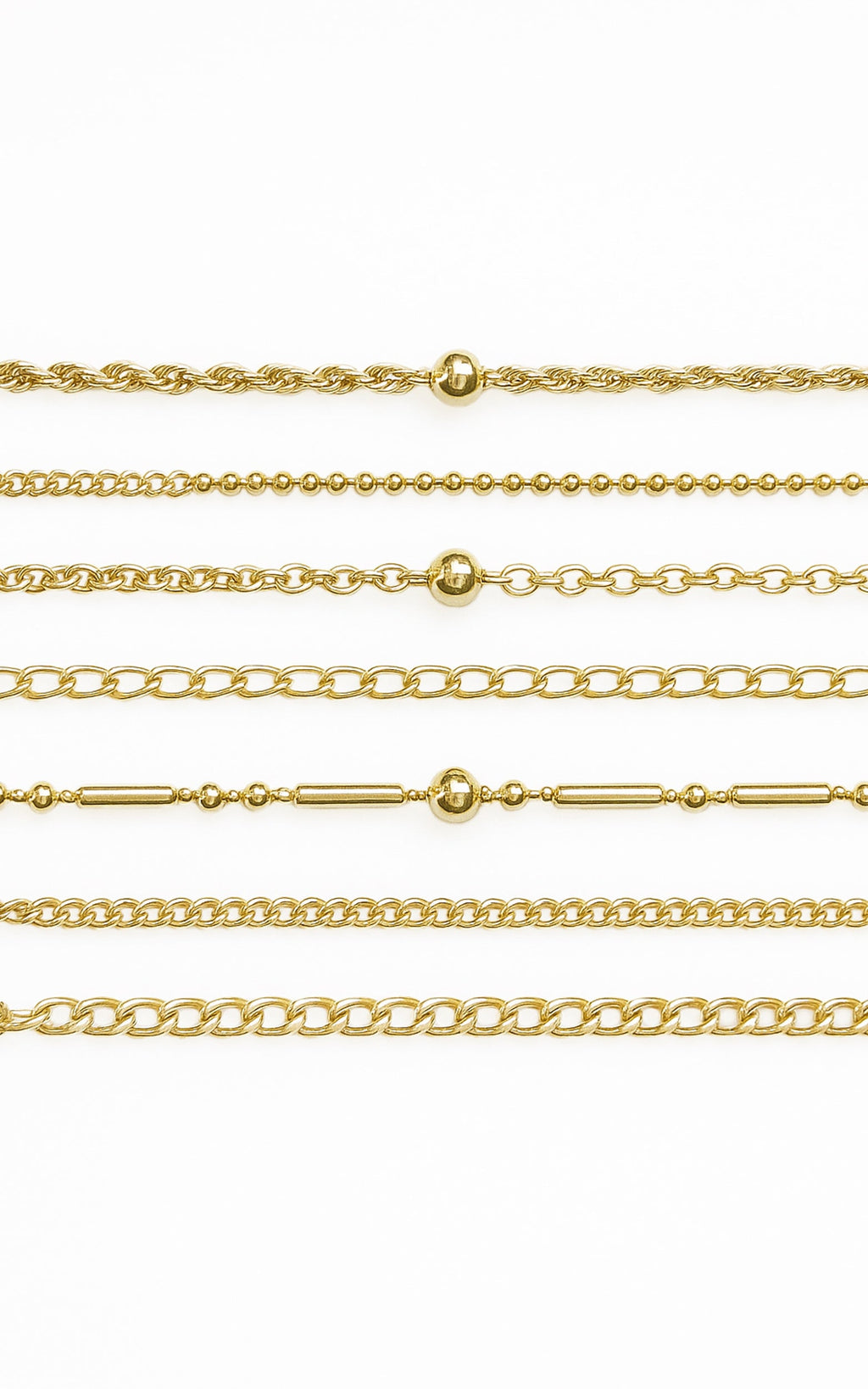 Kaia 5 Pack Fine Bracelets in Gold