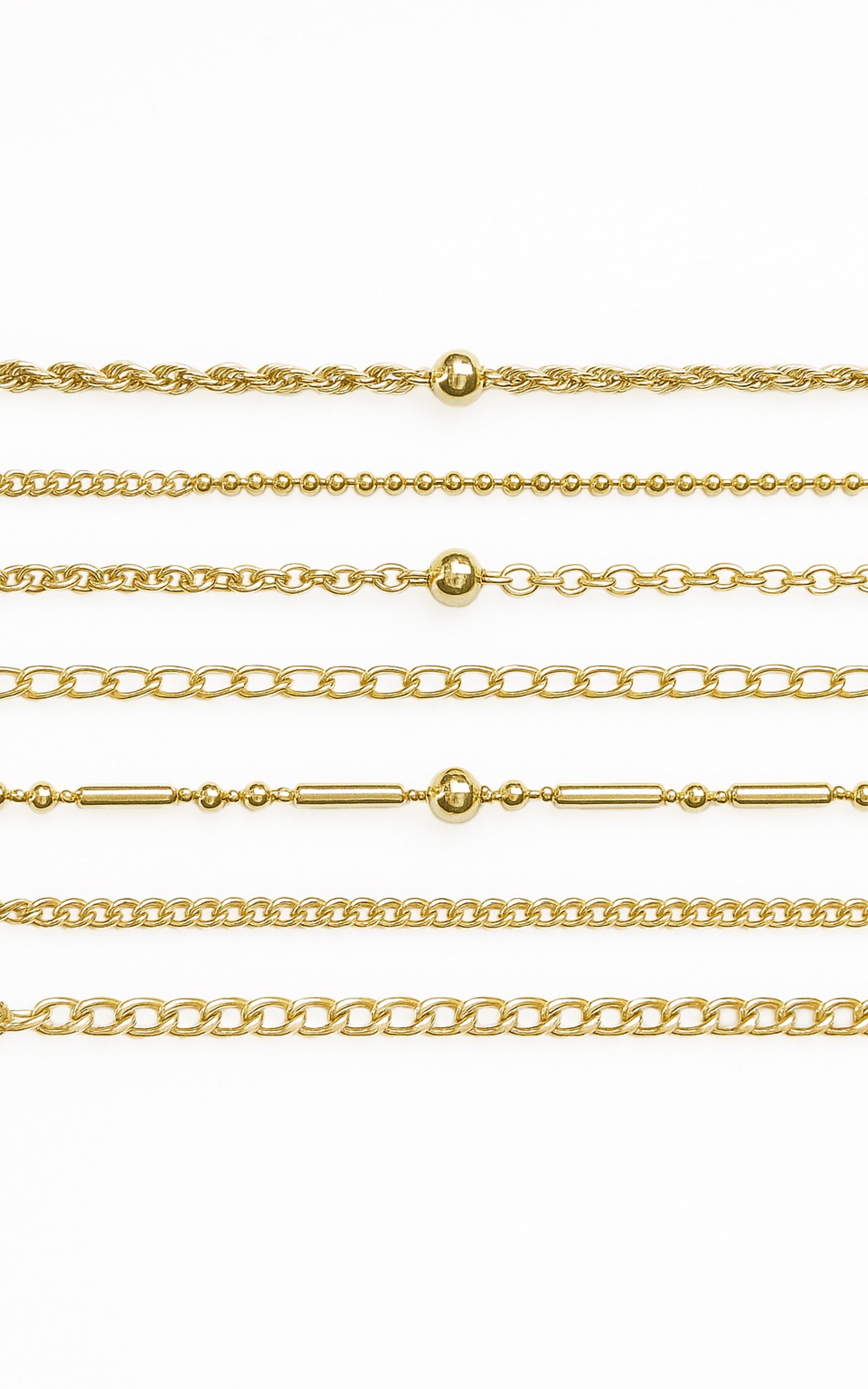 Kaia 5 Pack Fine Bracelets in Gold