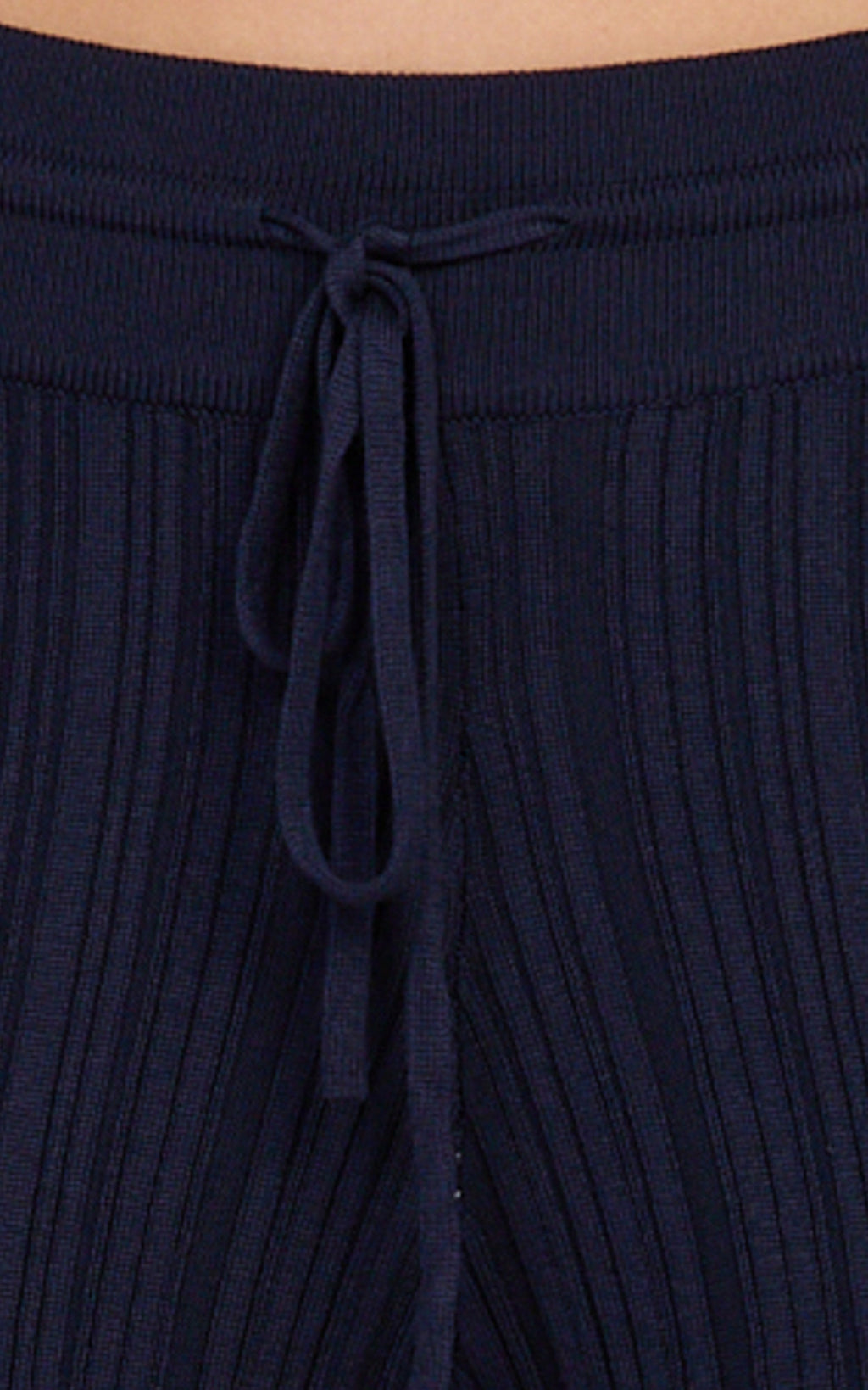 Kelsey Pants - High Drawstring Waist Knit Pants in Navy