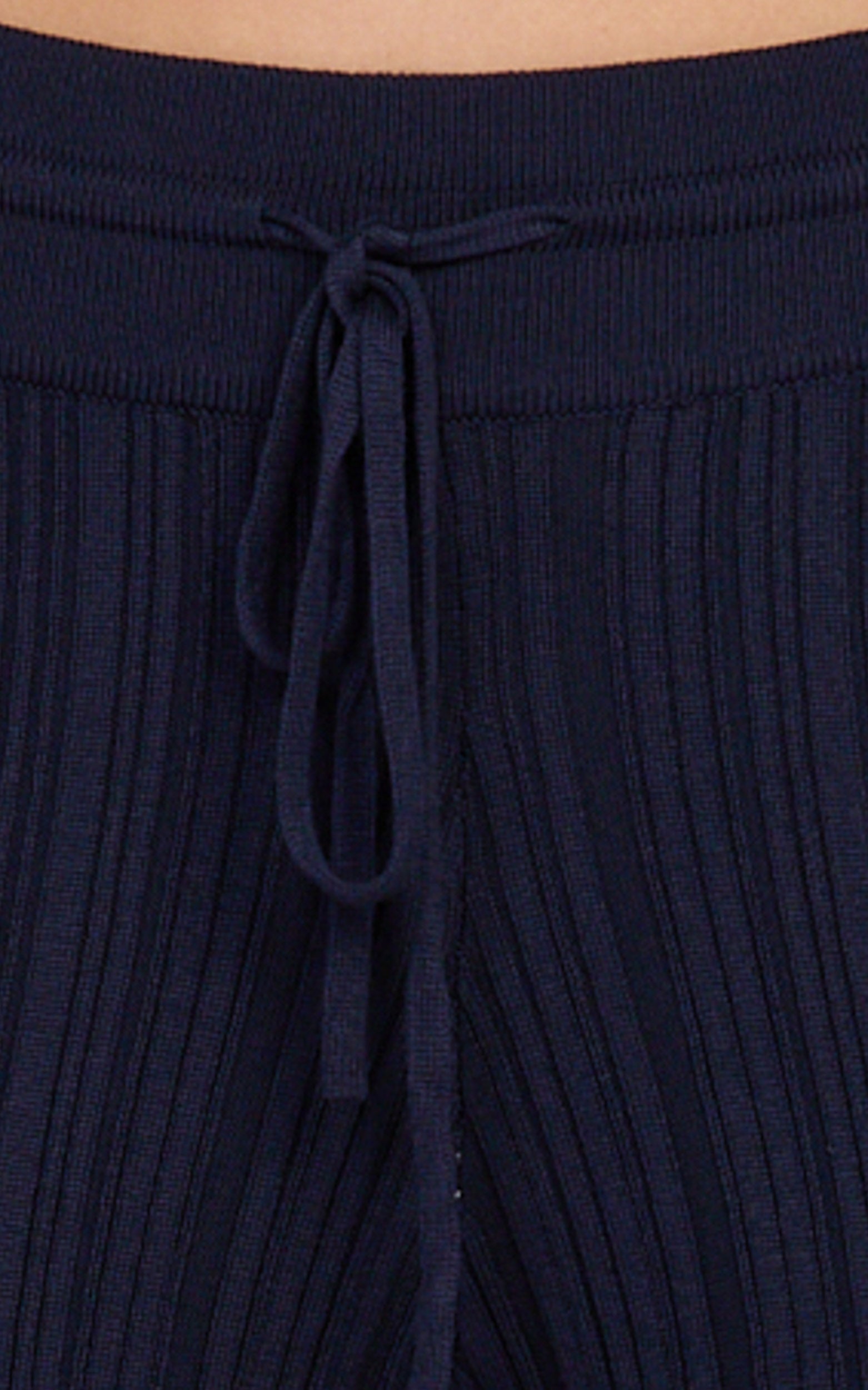Kelsey Pants - High Drawstring Waist Knit Pants in Navy