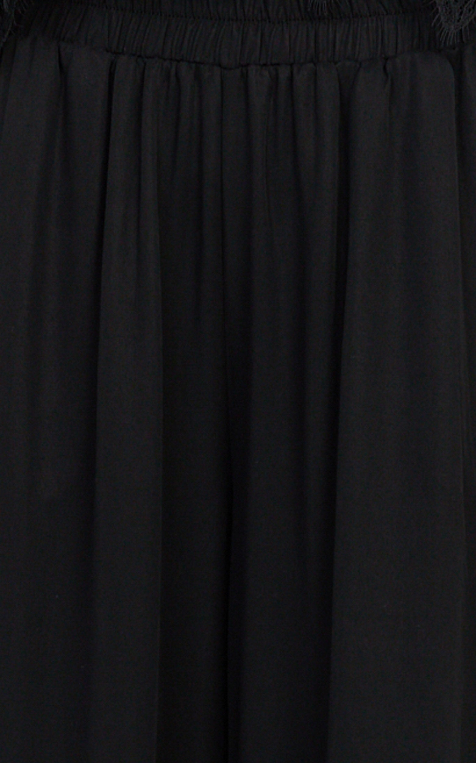 Cardi Pants - High Waist Elastic Wide Leg Pants in Black