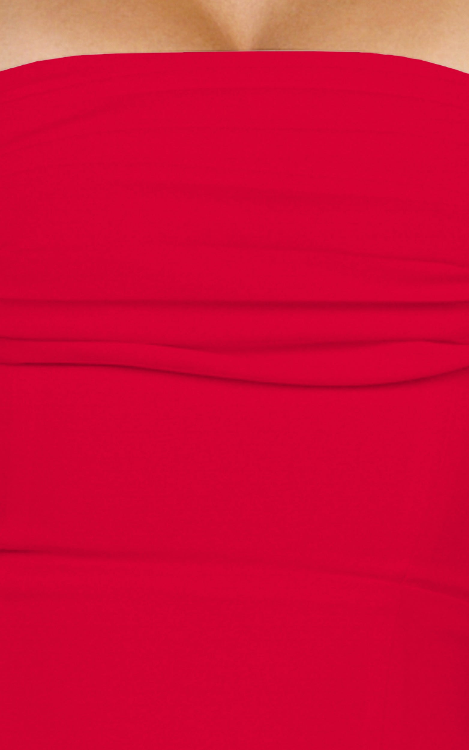 Inez Mini Dress - Gathered Bust A Line Shoulder Tie Dress in Red