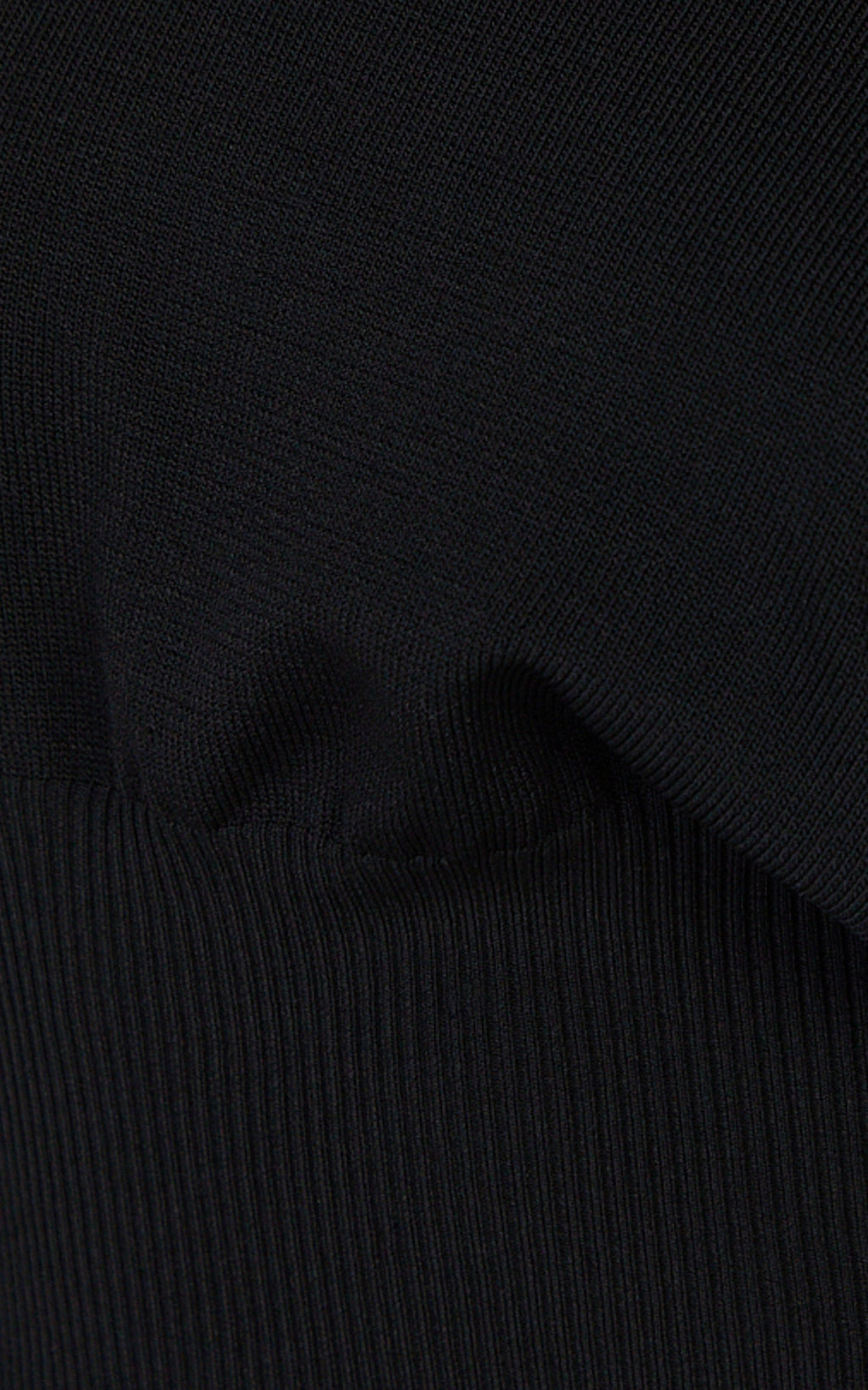 Sienna Top - Asymmetrical Neckline Long Sleeve Knit Top in Black