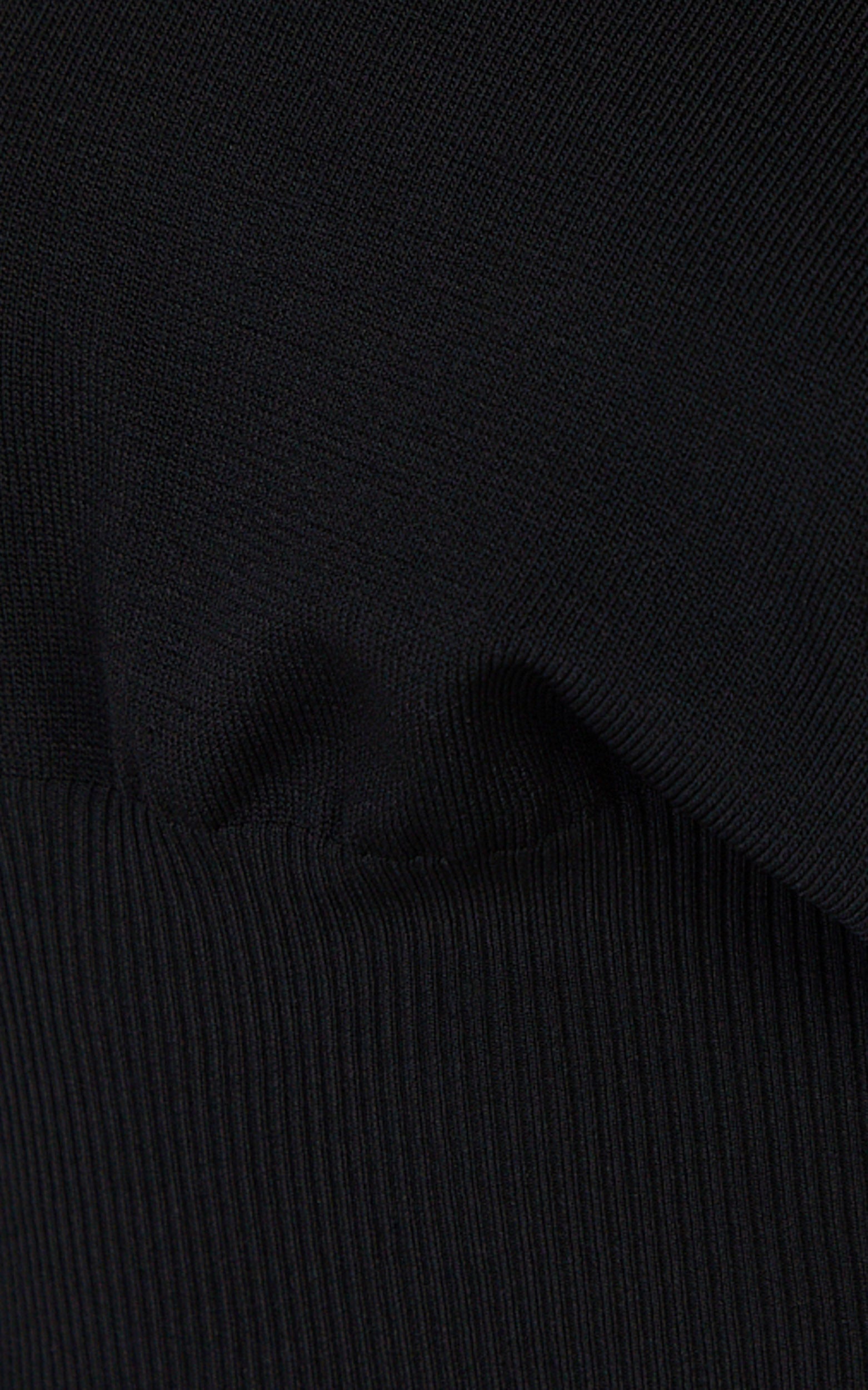 Sienna Top - Asymmetrical Neckline Long Sleeve Knit Top in Black