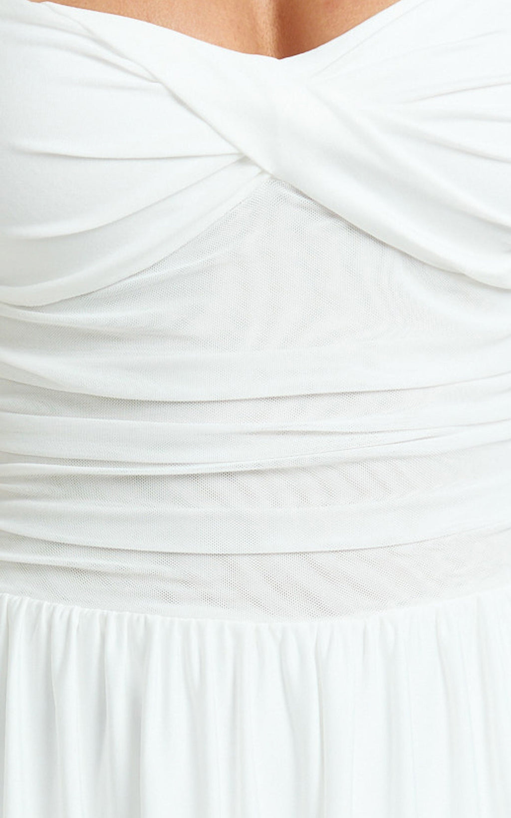 Adelia Maxi Dress - Jersey Halter Contrast Dress in White