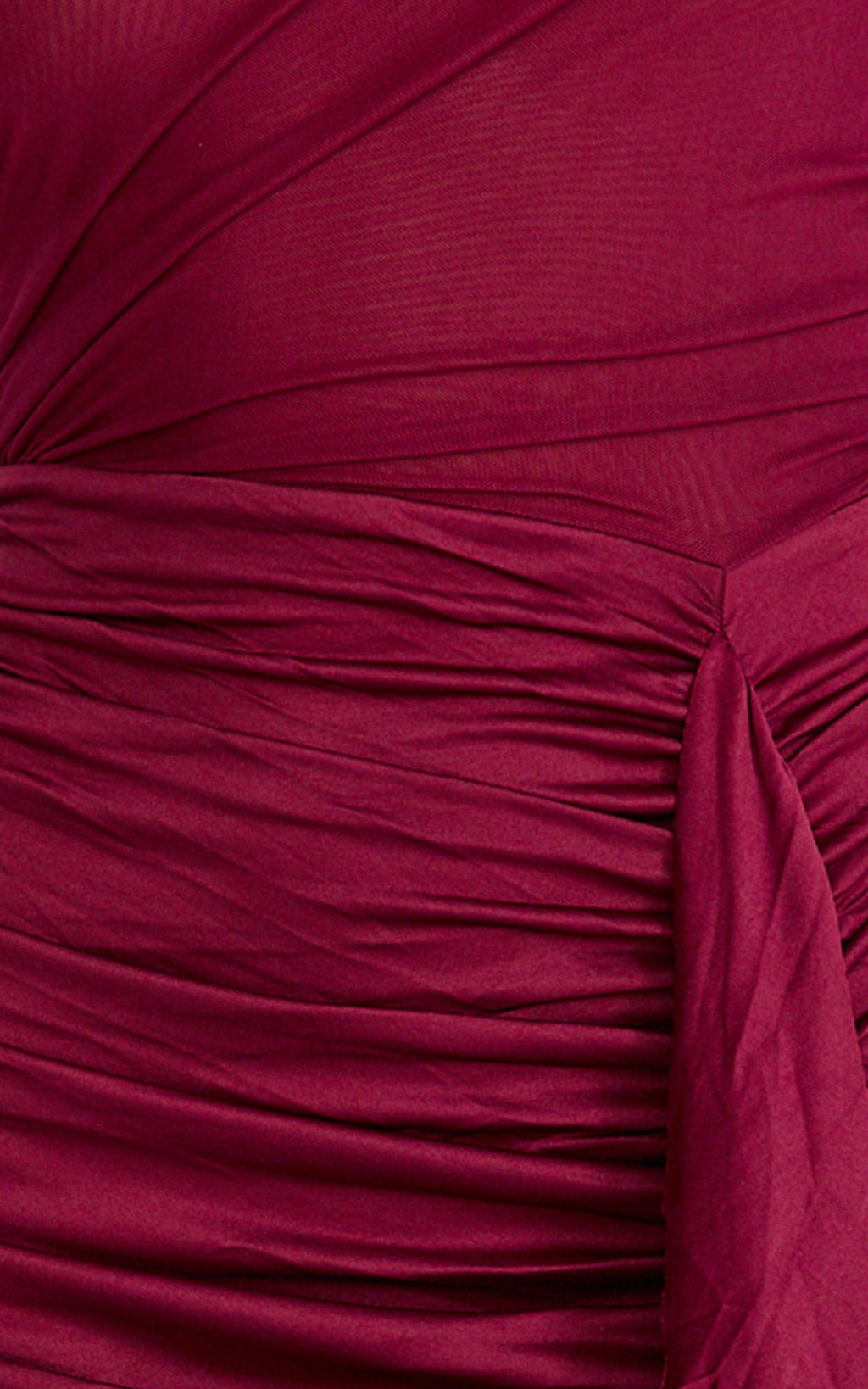 Baylee Mini Dress - Gathered One Shoulder Bodycon Dress in Wine