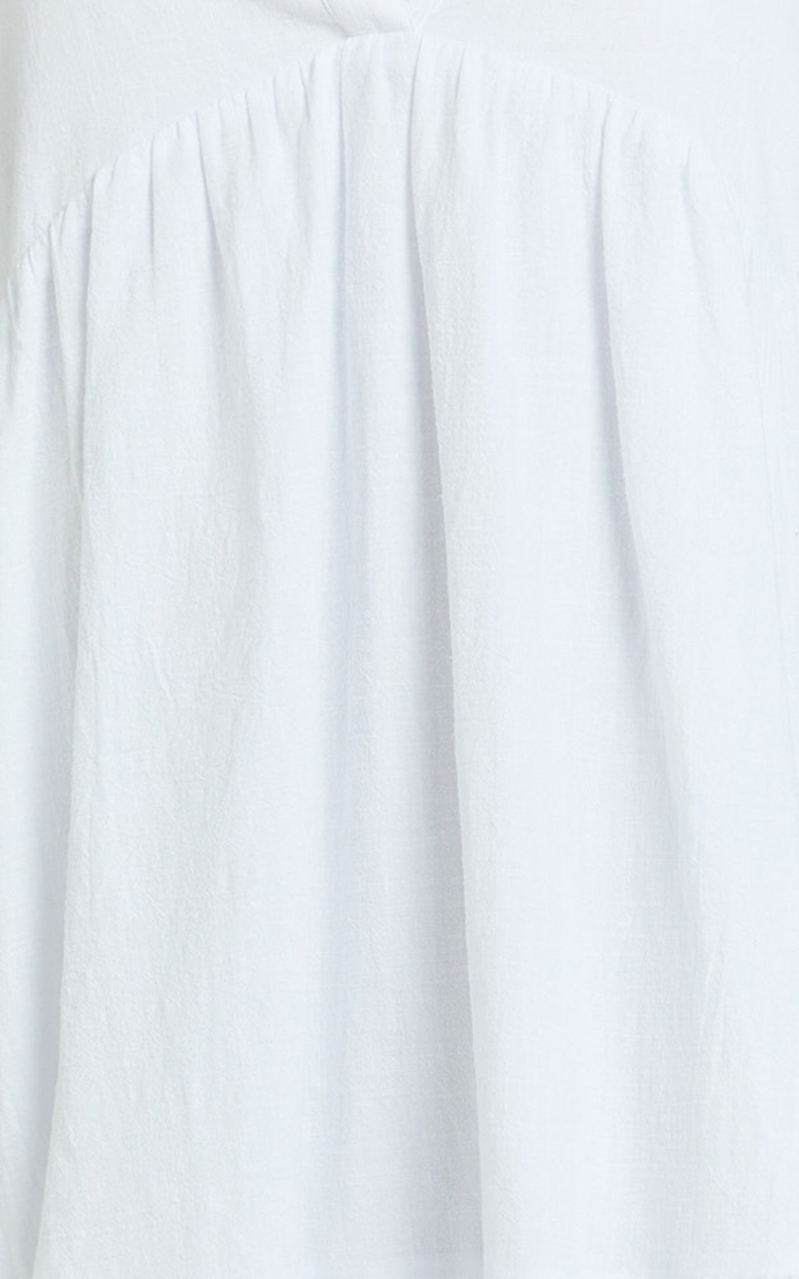 Calissa Mini Dress - Frill Hem Smock Dress in White