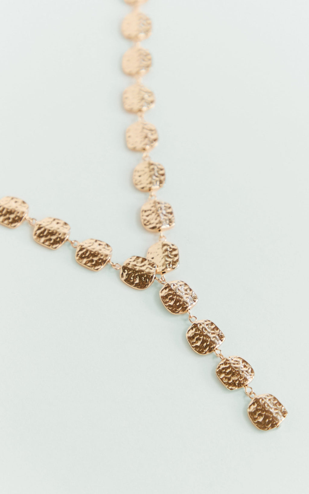 Delilah Textured Drop Necklace in Gold