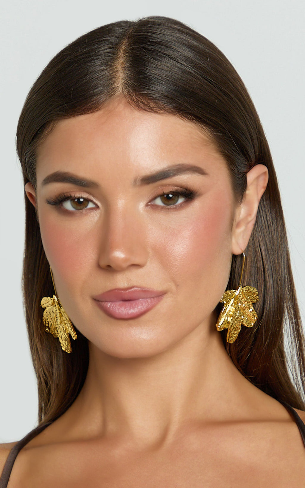 Elise Earrings - Flower Drop Earrings in Gold