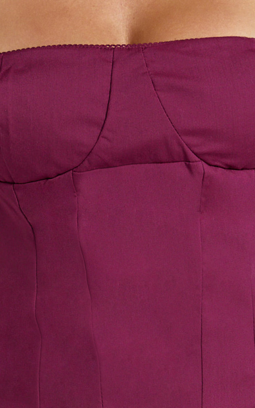 Eloise Top - Straight Neckline Corset Top in Burgundy
