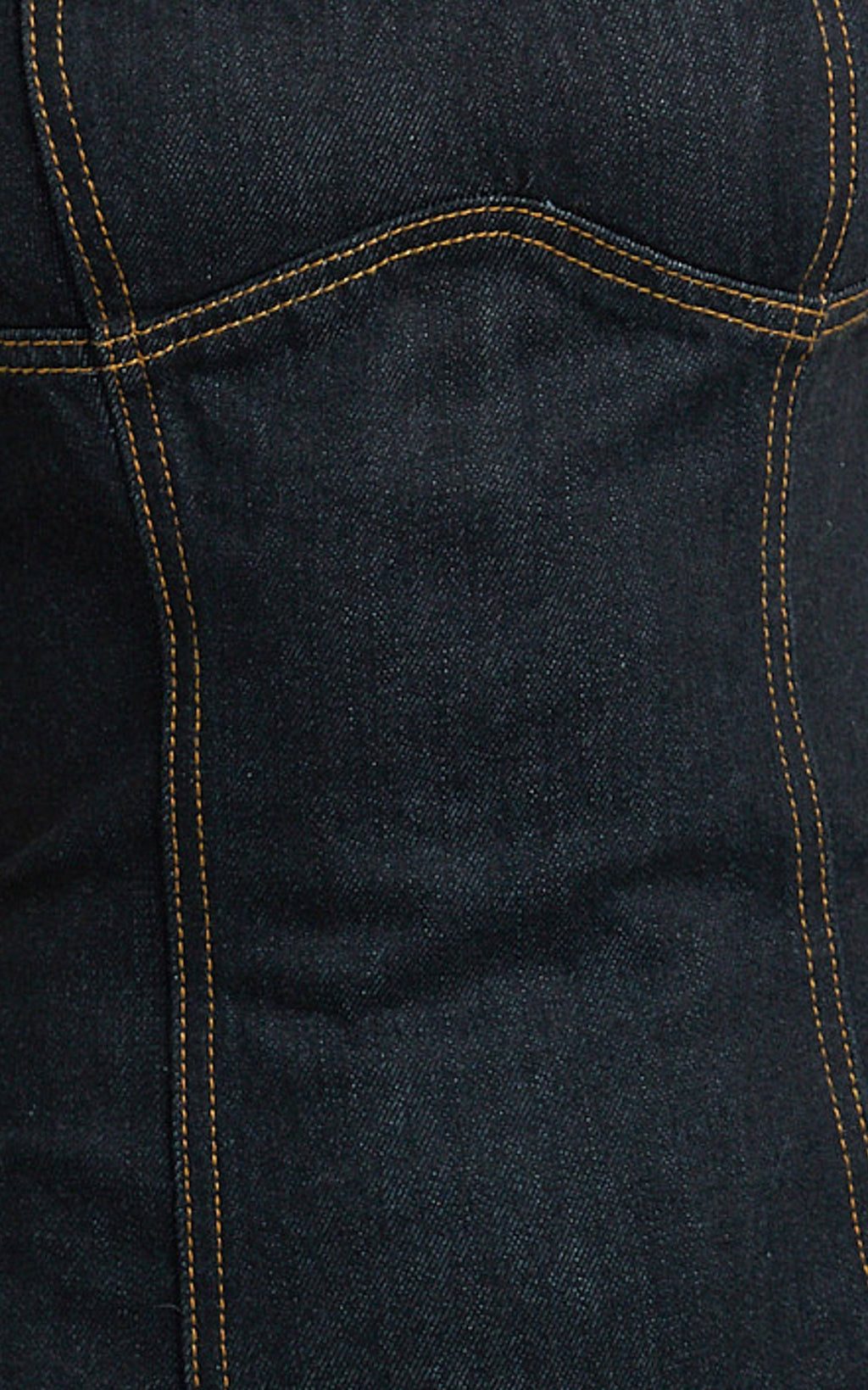 Fabia Mini Dress - Denim Square Neck Fitted Dress in Dark Wash