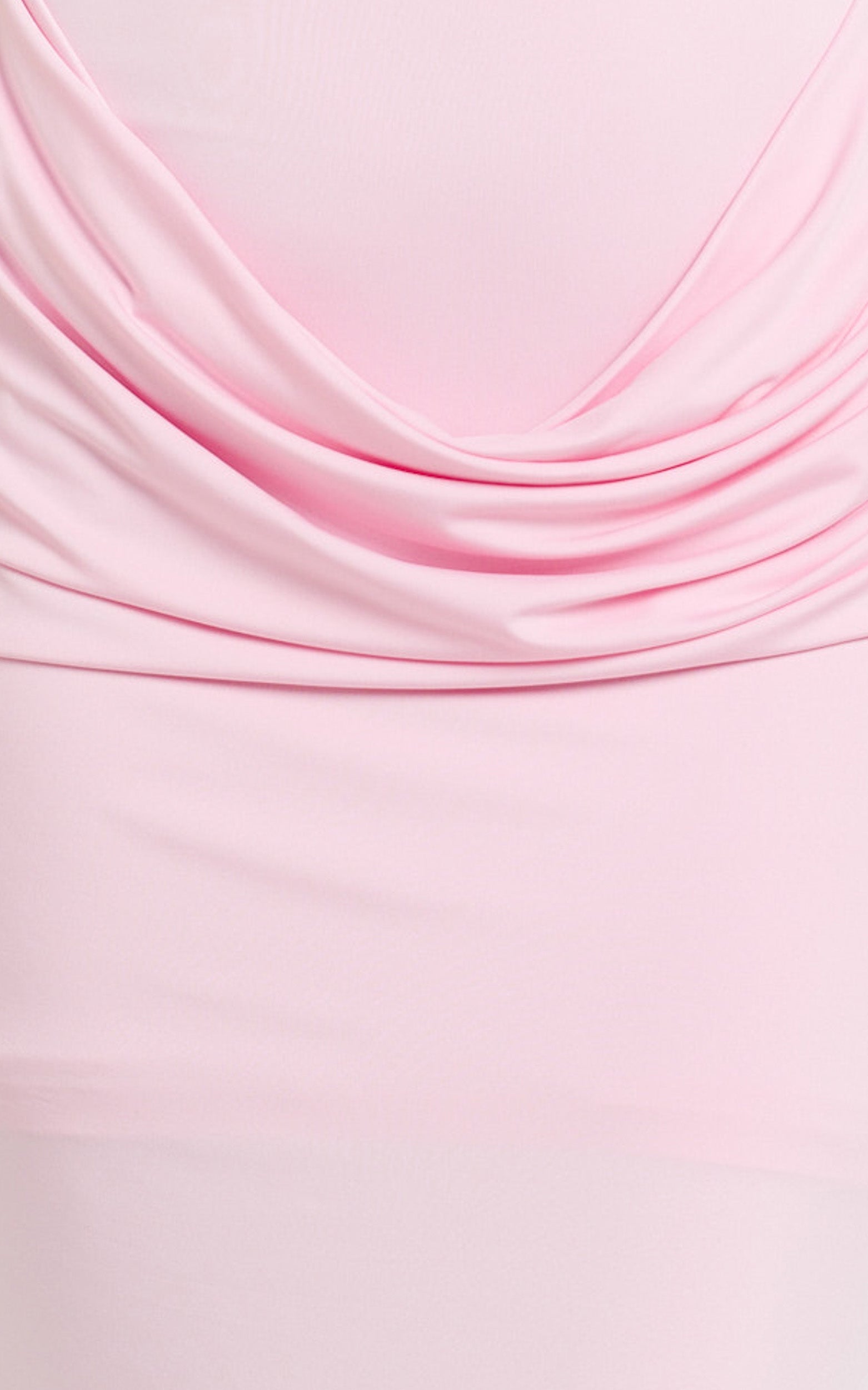 Heath Maxi Dress - Scoop Halter Neck With Drape Front Skirt Back Split Dress in Pink