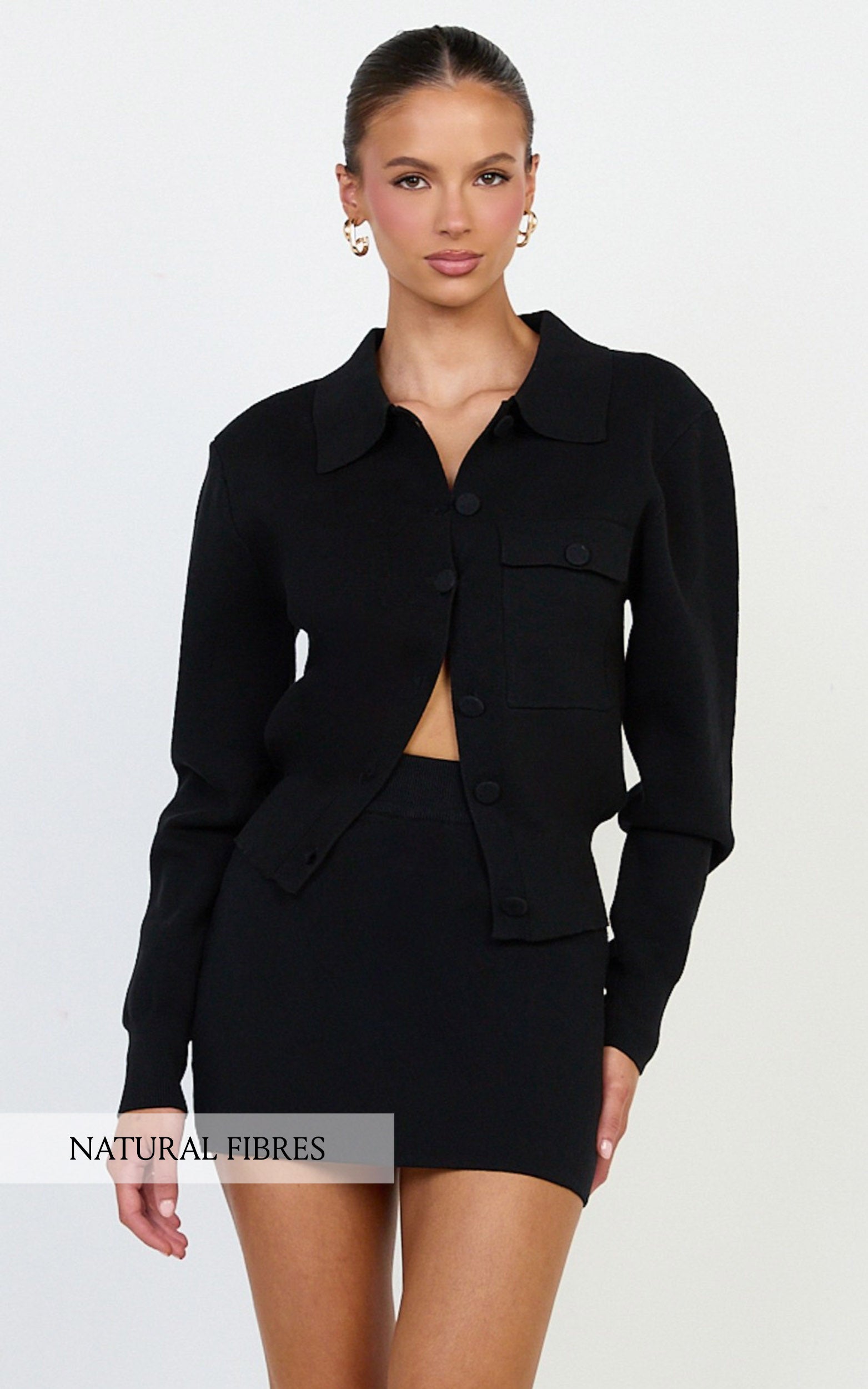 Isabel Top - Long Sleeve Oversized Knit Top in Black