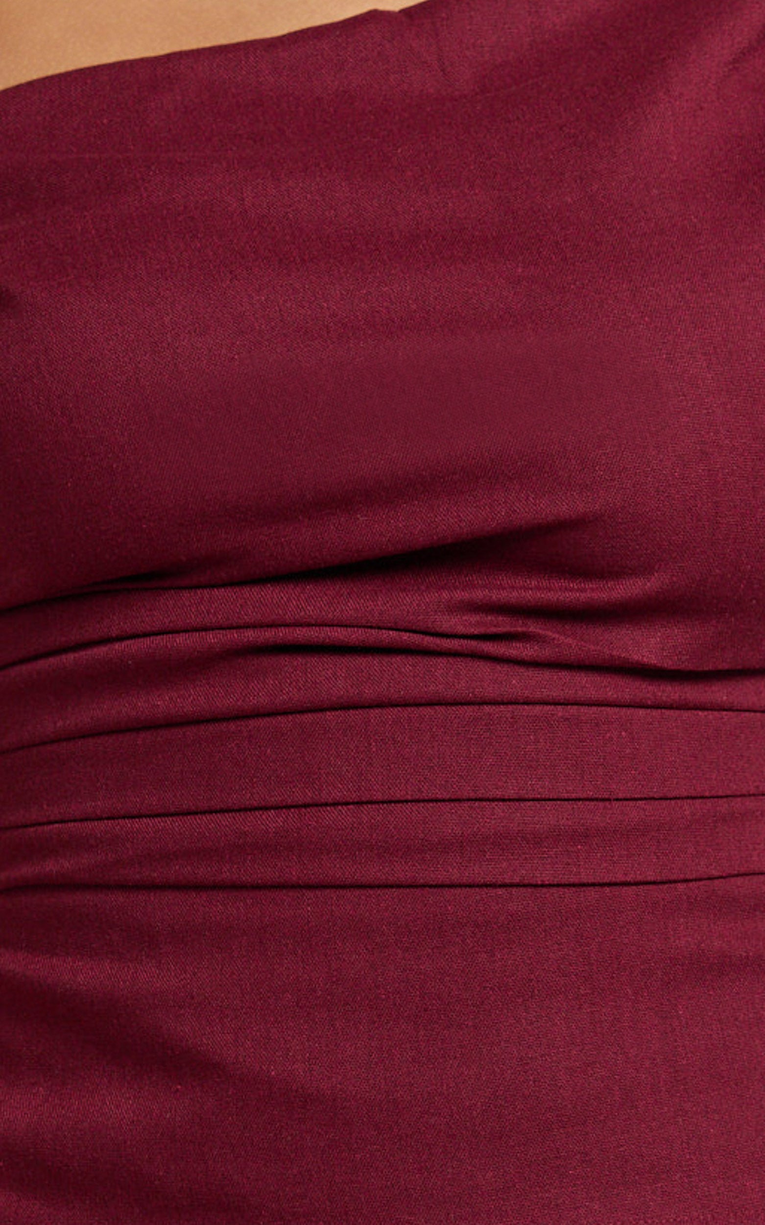 Ivy Top - Linen Off Shoulder Tie Top in Berry