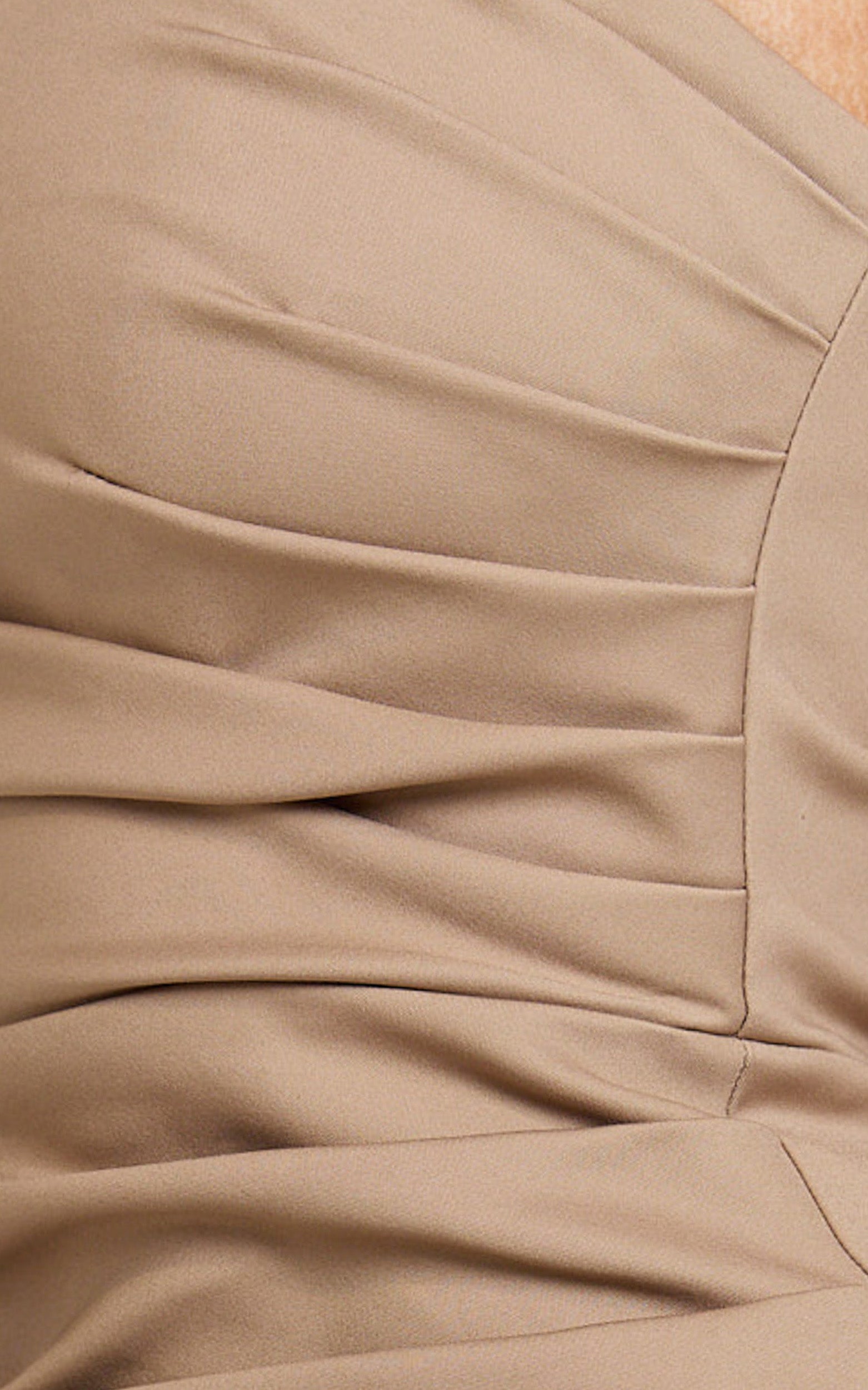 Jamie Maxi Dress - Strapless Ruched Fitted Column Dress in Mocha