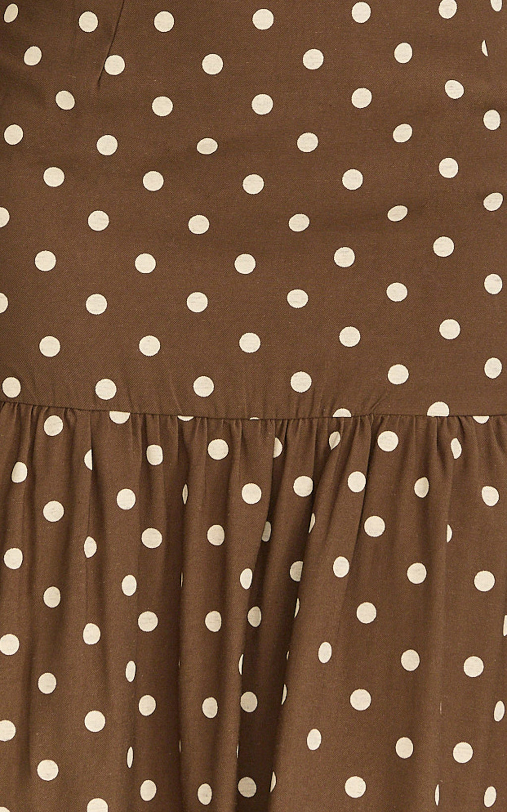 Leighton Two Piece Top and Skirt Set - Crop Top  And Maxi Skirt in Choc/Cream Polka Dot