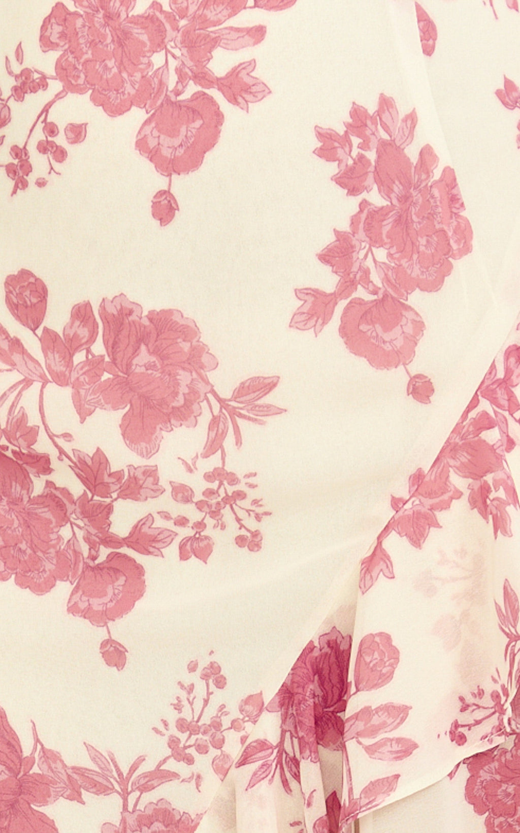 Lila Maxi Dress - Cowl Neck Asymmetric Frill Skirt Dress in Toile De Joie Print