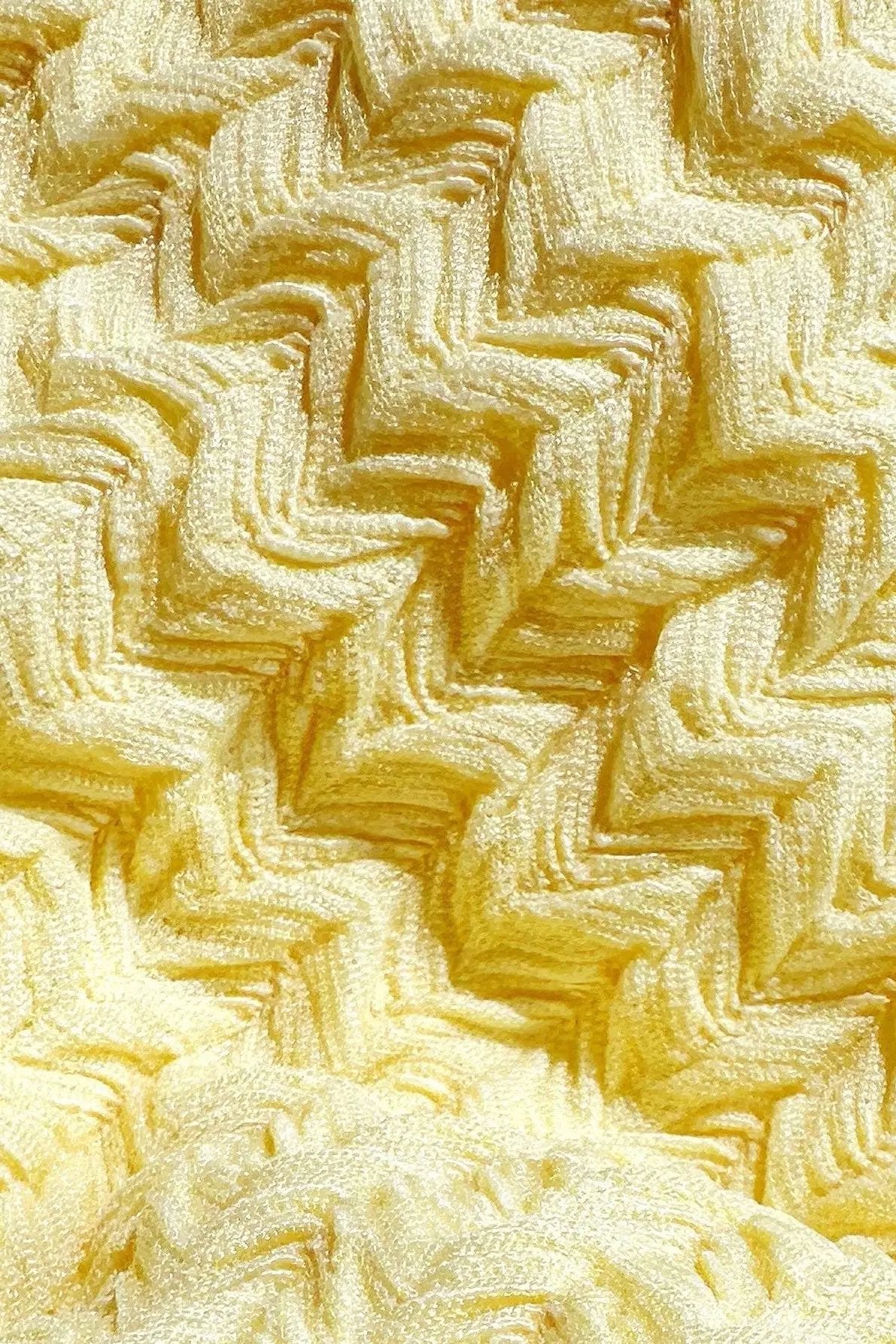 Yellow Textured Bow Lace Sexy 2Pc Swimsuit Set Bikini