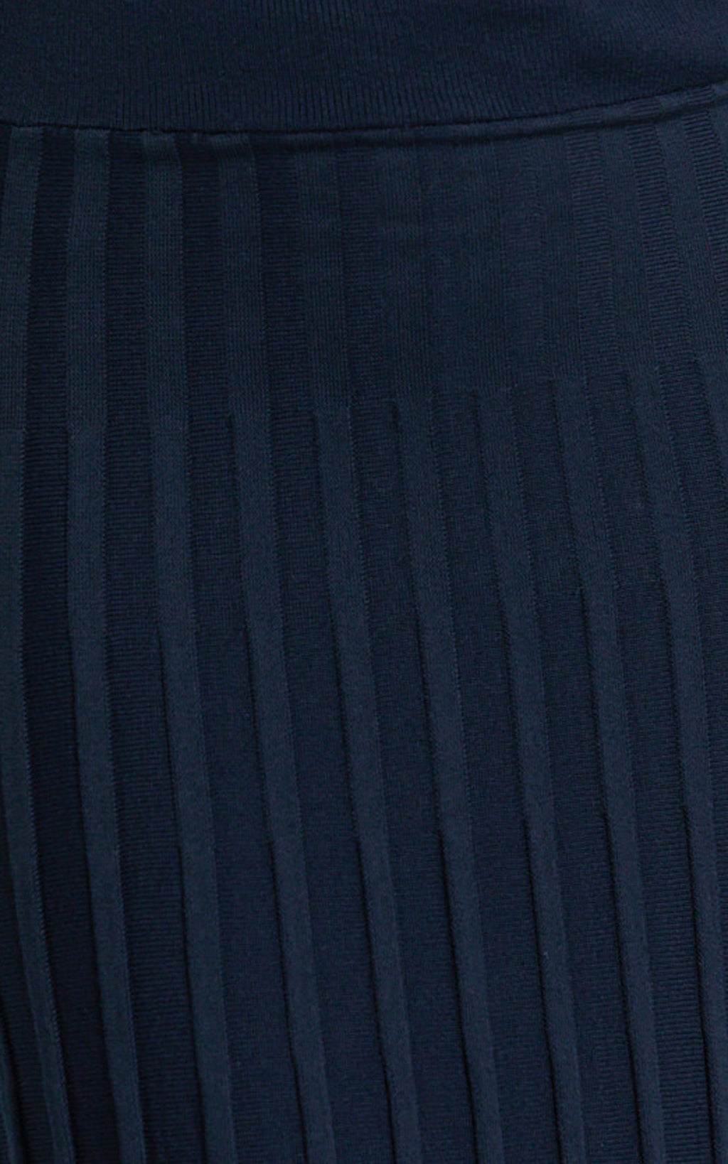 Paris Midi Dress - Strapless Drop Waist Pleated Knit Dress in Navy