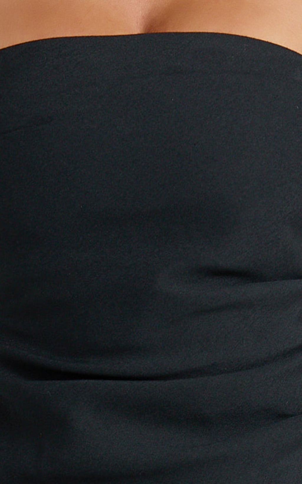 Paula Top - Strapless Asymmetrical Gathered Top in Black