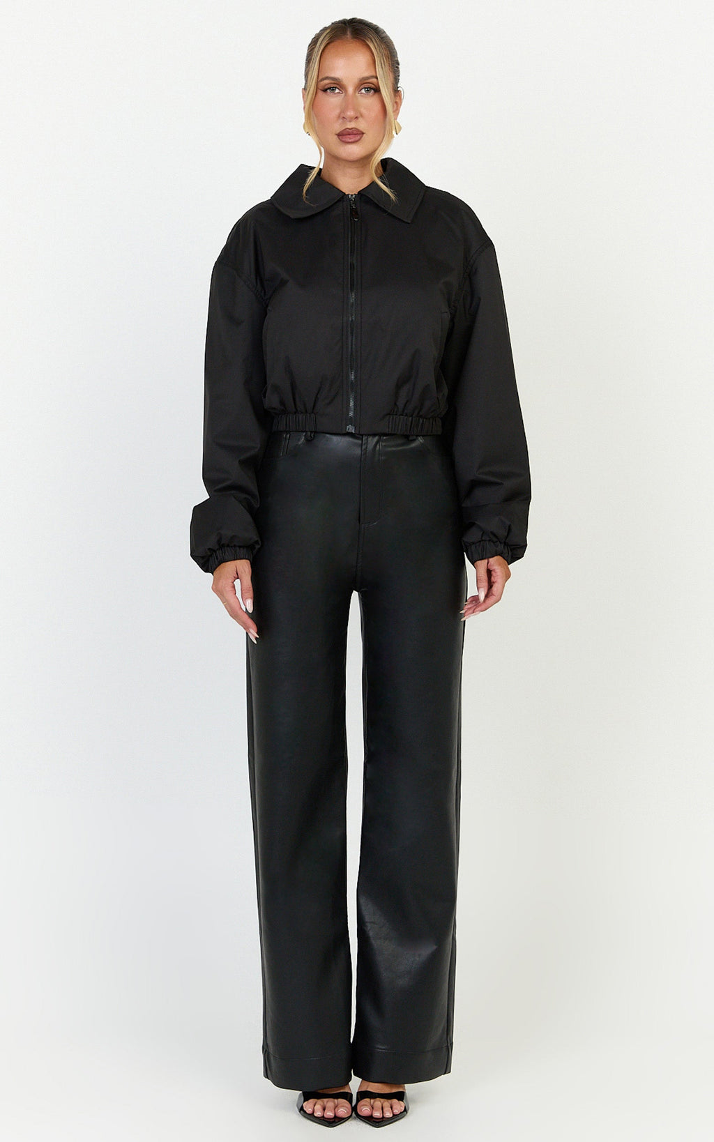Peterson Jacket - Cropped Bomber Jacket in Black