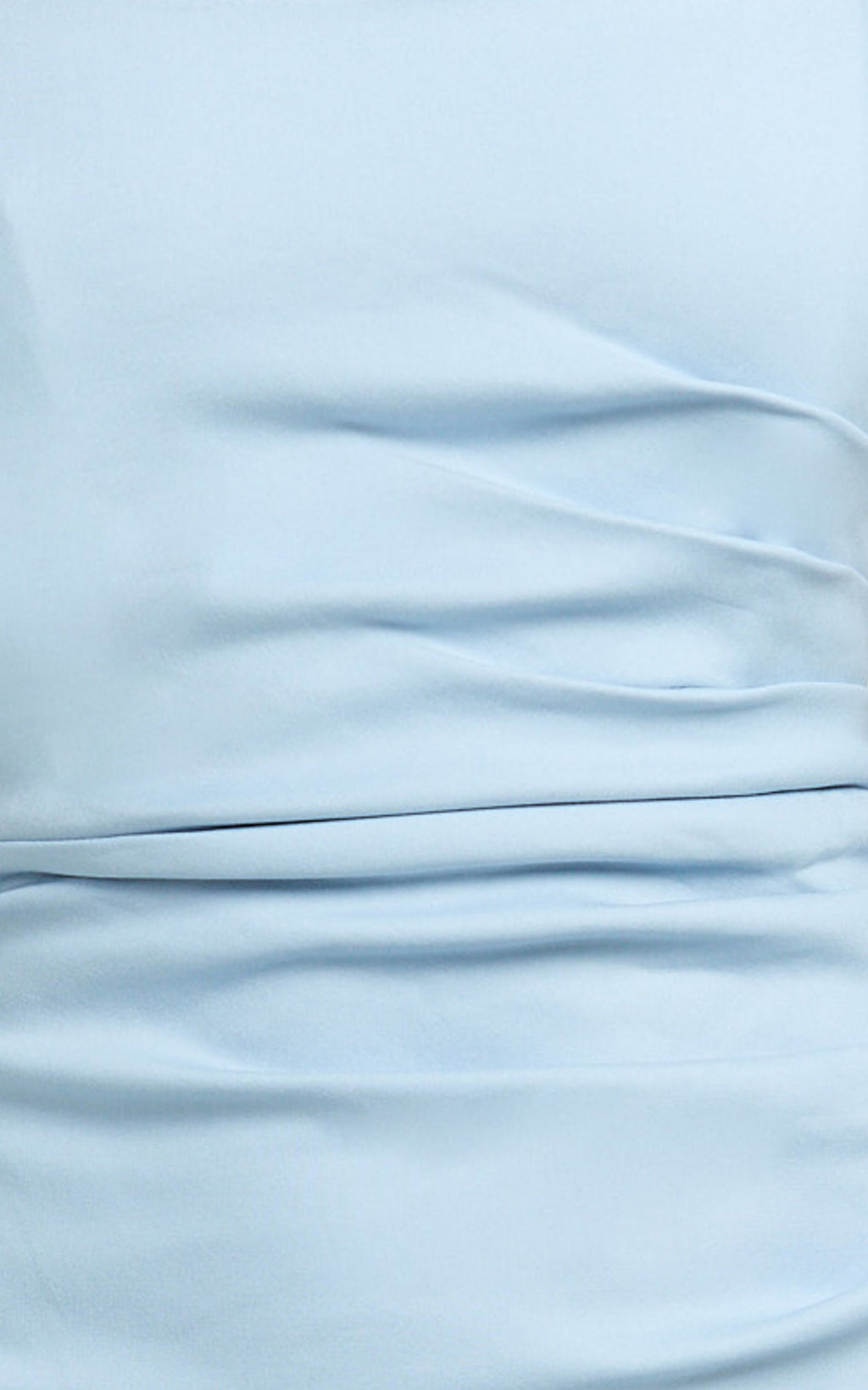 Pietra Midi Dress - Strapless Side Seam Tucks Fitted Dress in Soft Blue