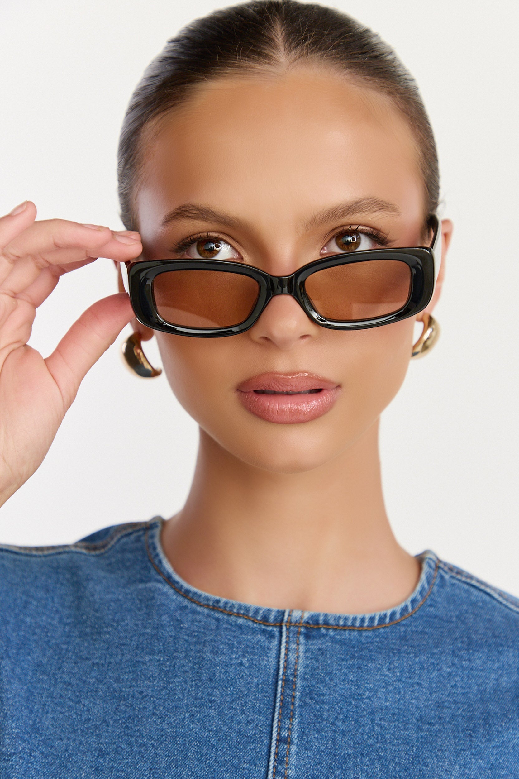 Sally Sunglasses - Rectangle Sunglasses in Black