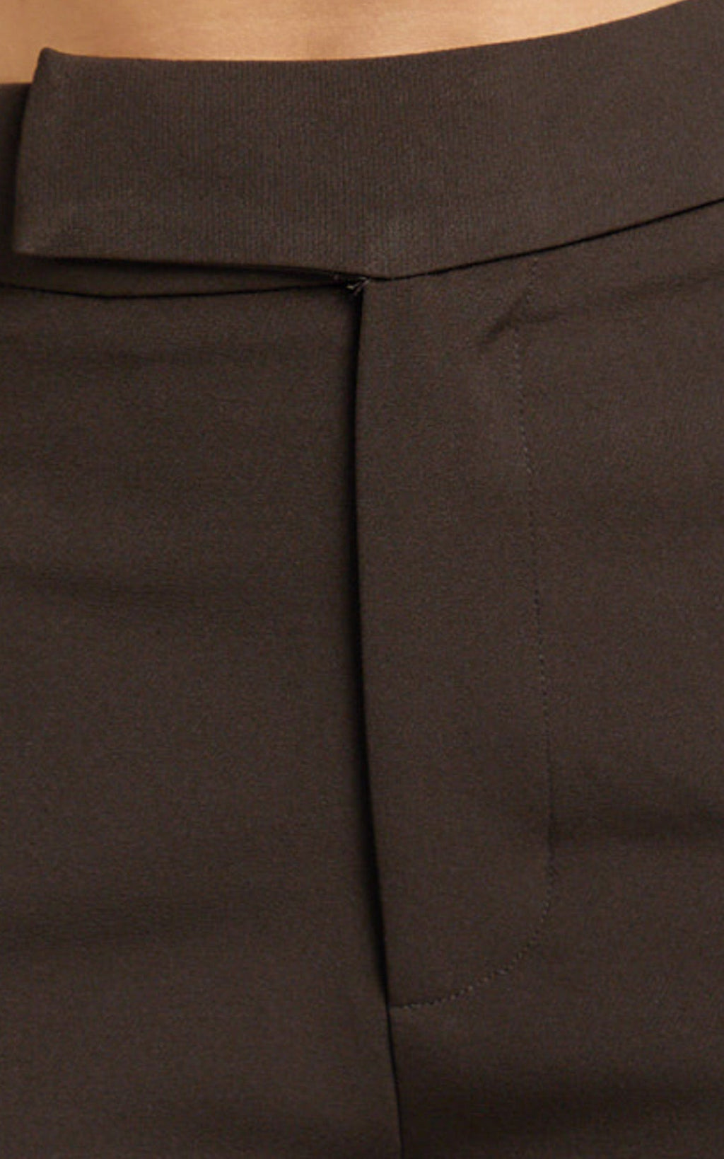 Selena Pants - High Waisted Wide Leg Tailored Pants in Brown