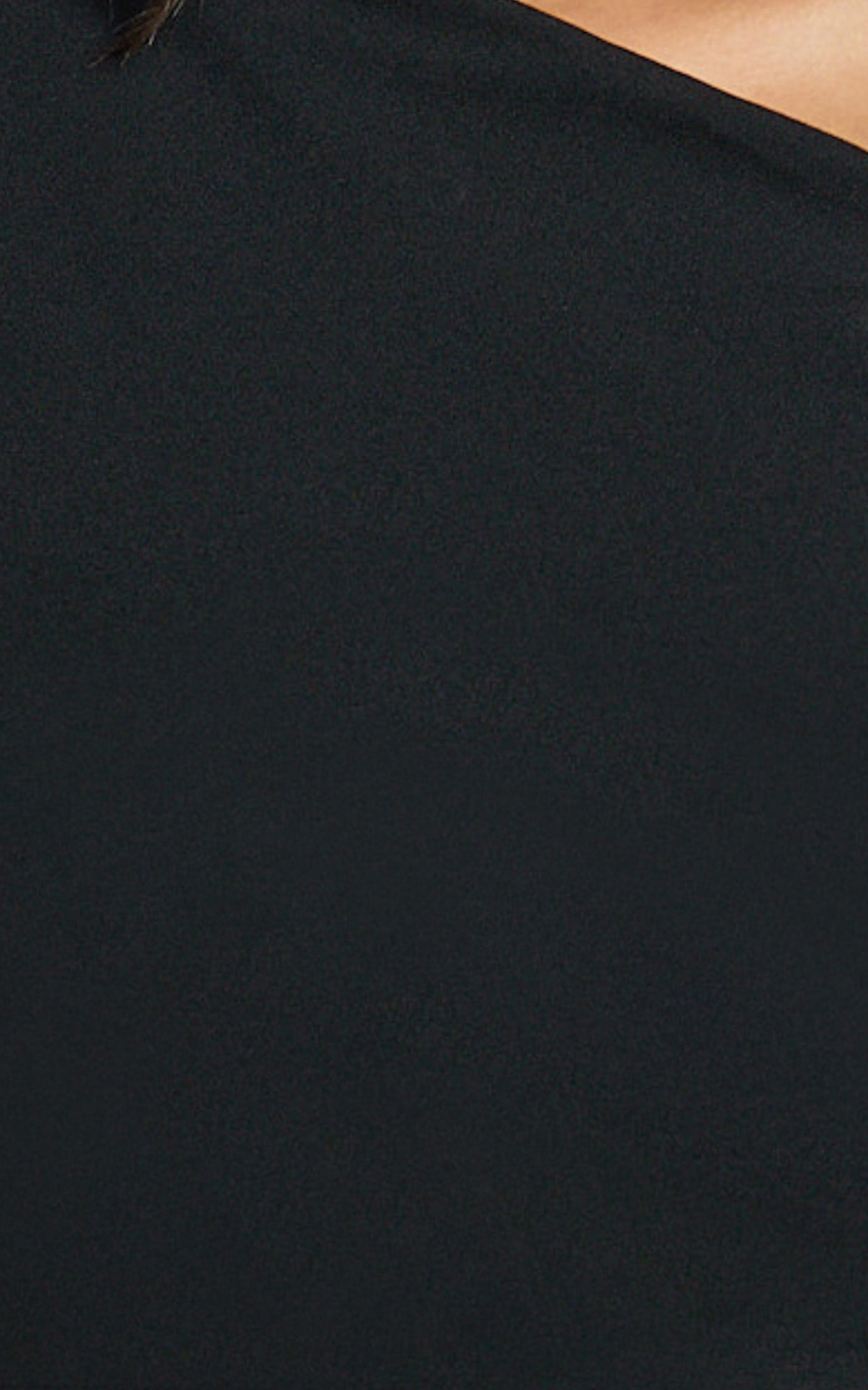 Swanson Top - Asymmetric Off Shoulder Crop Top in Black