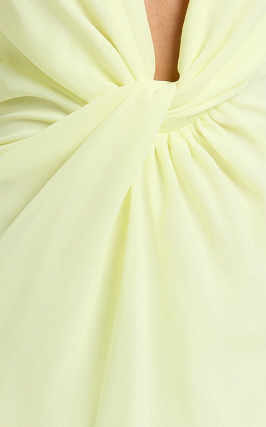 Tamara Maxi Dress - Plunge Neck Ruched Open Back Dress in Lemon
