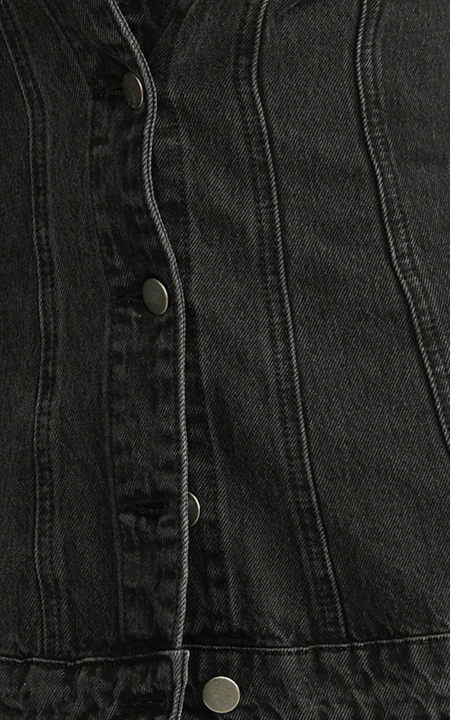 Tianna Jacket - Long Sleeve Contoured Recycled Denim Jacket in Washed Black