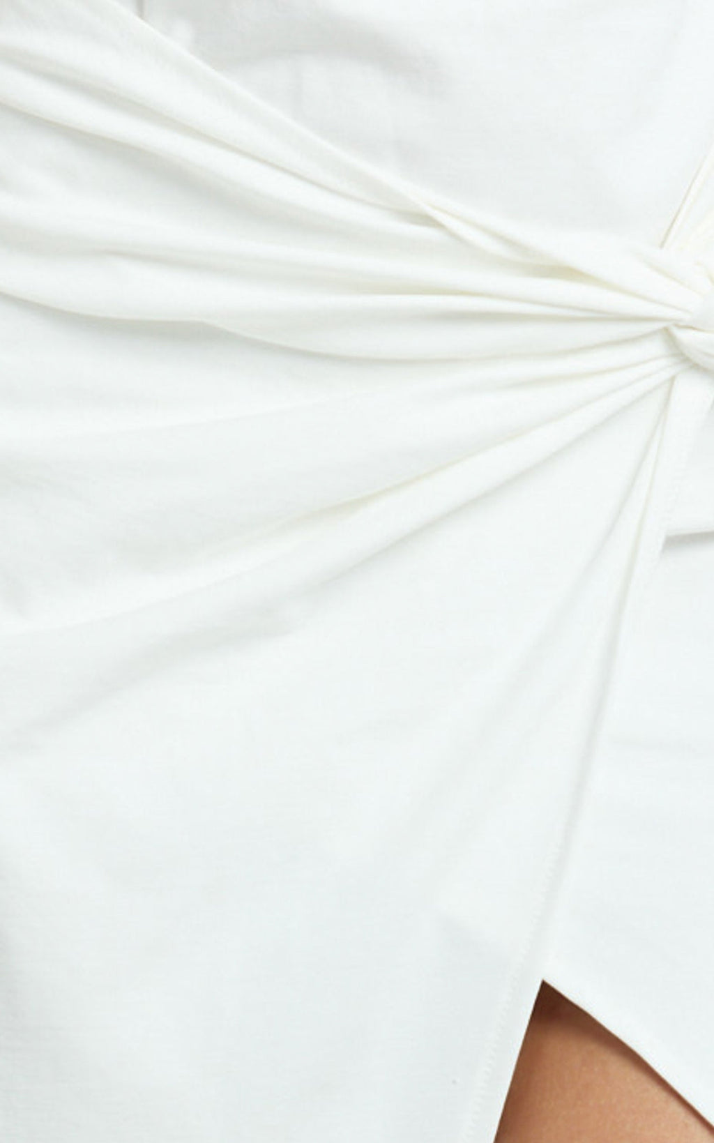 Tonya Maxi Dress - Square Shoulder Twist Leg Split Dress in White
