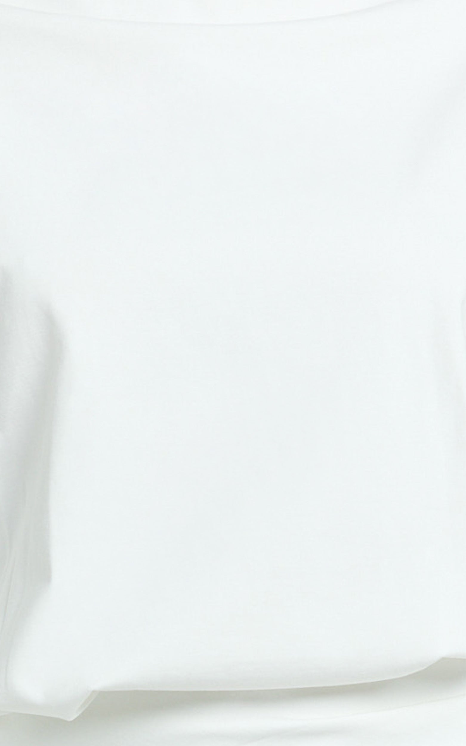 Tonya Mini Dress - High Neck Drop Shoulder Tulip Sleeve Top in White