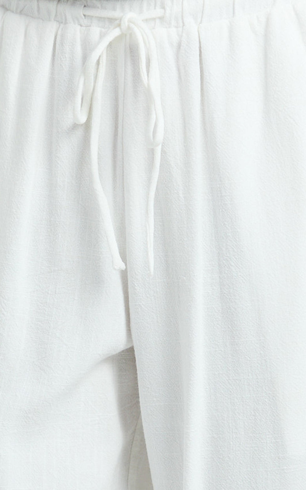 Wesley Pants - Mid Rise Relaxed Leg Linen Blend Pants in Off White