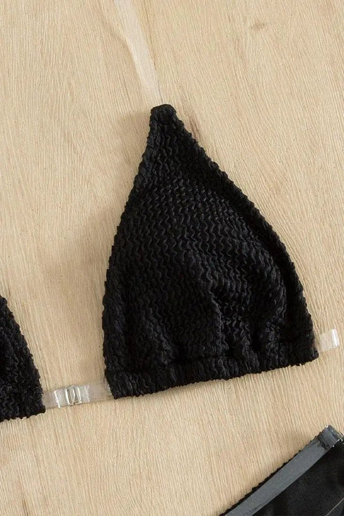 Black Clear Straps 2pc Bikini