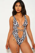White Leopard One Piece Swimsuit